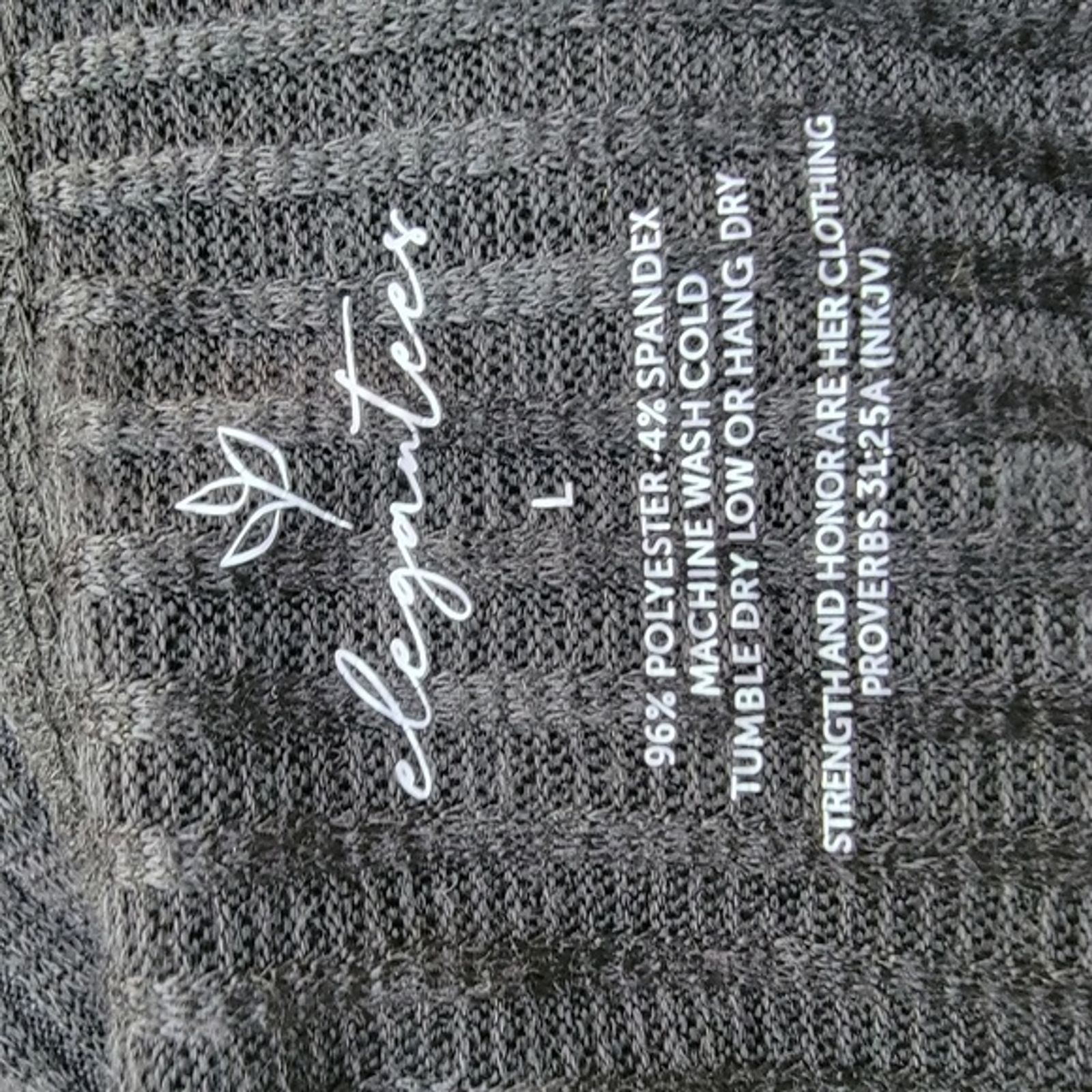 Elegantees Ribbed Knit Open Front Black Cardigan Wmns Sz L Witchy Goth — image 3 of 4